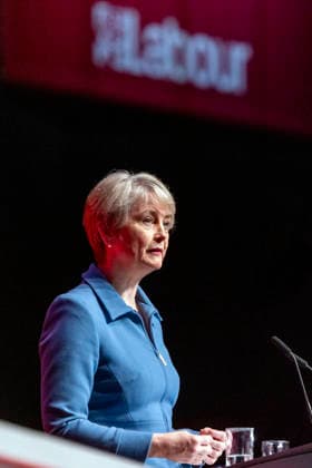 Yvette Cooper, Health Secretary, Speaks at Labour Party Conference LIVERPOOL, UK 30 September 2026: Yvette Cooper, Secretary of State for Health and Social Care, speaks at the Labour Party Conference in Liverpool. Cooper has served as the Member of Parliament for Pontefract, Castleford and Knottingley since 2024 and previously served as Foreign Secretary and Home Secretary., Credit:Abdullah Bailey Anthony Bailey - B2421 Avalon  Copyright: xAbdullahxBaileyx xAnthonyxBaileyx-xB2421x xAvalonx 1139502343
