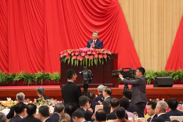 CHINA, BEIJING - SEPTEMBER 30, 2026: Presindent Xi Jinping attends a state reception for the 77th anniversary of the founding of the People s Republic of China at the Great Hall of the People, which is annually celebrated on October 1. Roman Balandin TASS  98579552