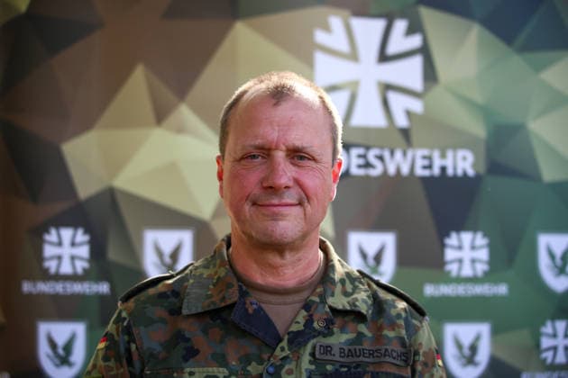 Celle, Germany, Europe: Portrait of Brigadier General Dr. Volker Bauersachs, General of the Army Aviation Corps, General of Army Aviation Operations, and Commander of the Helicopter Command, during the Army Aviation Demonstration in Celle Copyright: xAymanxAlahmedx