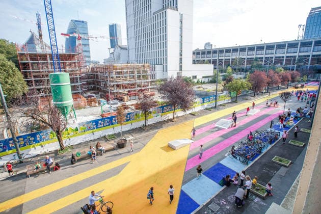 IPA89147155 - MILAN, September 30, 2026 - Inauguration of the new school plaza a pedestrian-friendly space at the corner of Via Gattamealta and Via Faravelli, in front of the Pietro Micca Elementary School.  Copyright: xEmanuelexRobertoxDexCarlix xx IPA89147155