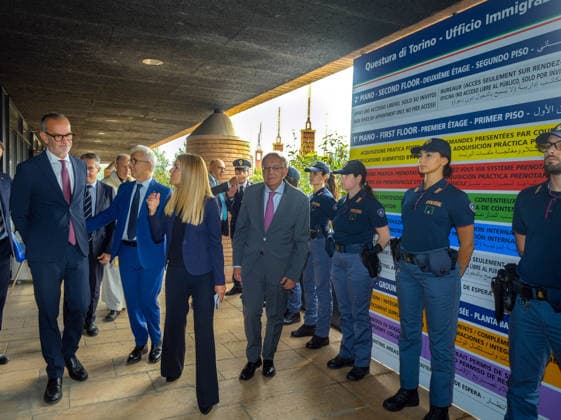 IPA89148094 - Turin: Inaugural ceremony for the new headquarters of the Immigration Office at the Sacro Volto, provided by the Curia. Pictured here are the Central Director of the Immigration Office and Border Police, Prefect Claudio Galzerano, along with Raffaella Fontana, Head of the Immigration Office, and Turin Police Chief Massimo Gambino.  Copyright: xCOSTANTINOxSERGIx xCOSTANTINOxSERGIx IPA89148094