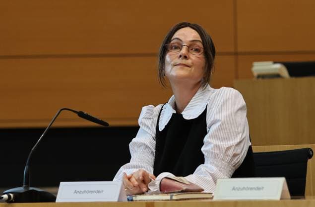 Thuringian State Parliament Justice Committee, September 30, 2026, Erfurt, Thuringian State Parliament, Justice Committee, Oral Hearing on the Motion by the Die Linke Parliamentary Group to Initiate Proceedings to Ban the AfD (Photo: Prof. Dr. Kathrin Groh, Testifying)