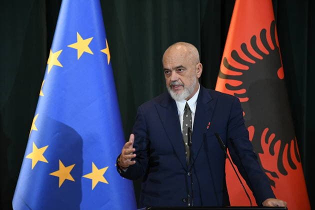 European Commission President Ursula von der Leyen in Tirana TIRANA, ALBANIA - SEPTEMBER 30: European Commission President Ursula von der Leyen (not seen) and Albanian Prime Minister Edi Rama hold a joint press conference during von der Leyen s visit to Tirana as part of her Western Balkans tour in Tirana, Albania, on September 30, 2026. Olsi Shehu Anadolu Tirana Albania. Editorial use only. Please get in touch for any other usage.  Copyright: x2026xAnadoluxOlsixShehux
