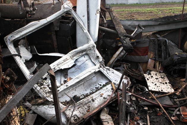 The aftermath of a Russian bombardment is pictured in Dnipro, Ukraine, September 30, 2026. On Wednesday morning, the Russian army attacked the city, killing a 33-year-old man who worked as a security guard at a local enterprise. (Photo by Mykola Miakshykov Ukrinform) Russian army attack Dnipro, killing man  Copyright: xMykolaxMiakshykovx