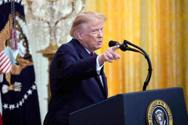 US President Donald Trump speaks during a Hispanic Heritage Month Celebration in the East Room of the White House in Washington, DC on Wednesday, September 30, 2026.  WASP20260930114 YurixGripas