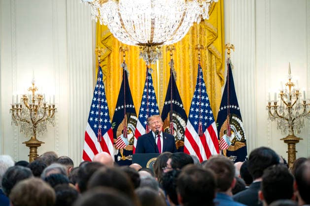 President Donald Trump hosts a Hispanic Heritage Month celebration in the East Room of the White House in Washington, DC on Wednesday, September 30, 2026.  WAP20260930310 BONNIExCASH