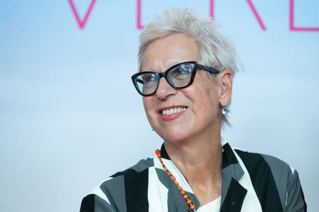 Doris DOERRIE, Dörrie, director, portrait, single frame, single shot, red carpet, Red Carpet Show, arrival, movie premiere: Ms. Winkler leaves the building on September 30, 2026, at the Lichtburg in Essen,