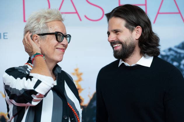 Doris DOERRIE, Dörrie, director, Josef ELLERS, actor, portrait, single frame, single shot, red carpet, Red Carpet Show, Arrival, Movie Premiere: Ms. Winkler Leaves the Building, on September 30, 2026, at the Lichtburg in Essen,