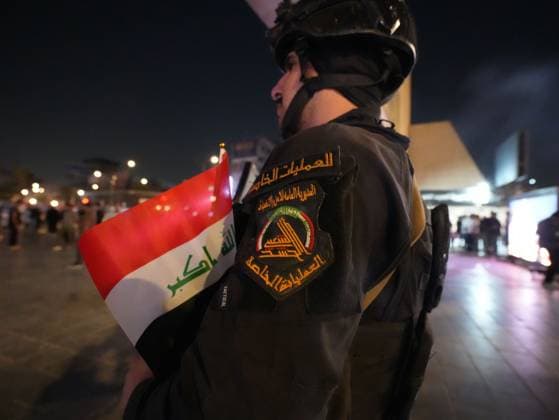 September 30, 2026, Baghdad, Iraq: BAGHDAD, IRAQ, SEPTEMBER 30, 2026: Iraqis and members of the country s security forces gather at Tahrir Square in Baghdad during celebrations marking National Sovereignty Day following the completion of the withdrawal of US forces and the end of the US-led coalition s military mission in Iraq. Participants waved Iraqi flags and security forces took part in commemorative events as the country marked the end of the coalition s military presence. Baghdad Iraq - ZUMAq101 20260930_zna_q101_168 Copyright: xMuntazerxUdayxSahibx