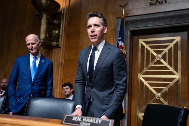 Rogue AI Hearing UNITED STATES - SEPTEMBER 30: Chairman Josh Hawley, R-Mo., arrives for the Senate Homeland Security and Governmental Affairs Subcommittee on Disaster Management, District of Columbia, and Census hearing titled Rogue AI: Securing the Homeland Against AI Agent Attacks, in Dirksen Senate Office Building on Wednesday, September 30, 2026. (Tom Williams CQ Roll Call) Washington DC United States EDITORIAL USE ONLY Copyright: x2026xCQ-RollxCall,xInc.x TomxWilliamsx rollcallpix173106
