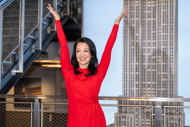 September 30, 2026, New York, New York, USA: MING NA WEN visits the Empire State Building in New York to celebrate the release of her debut cookbook and memoir, Have You Eaten Yet? 30 September 2026 New York USA  - ZUMAa265 20260930_zep_a265_008 Copyright: xEricxAcquayex