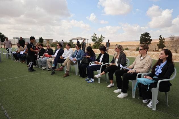 European diplomats visit Masafer Yatta MASAFER YATTA, OCCUPIED WEST BANK, SEPTEMBER 30, 2026: Members of a European diplomatic delegation visit Al-Fakhit in Masafer Yatta, south of Hebron, to inspect the aftermath of Israeli demolitions carried out on September 8. Diplomats stood near demolished homes and visited Al-Fakhit School, which faces a demolition threat, before travelling to Al-Rafaiya School, which is also under threat of demolition. MASAFER YATTA Palestine, State of Copyright: x xMosabxshawerx xJNAxPressx