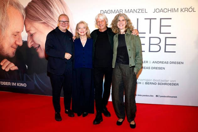 Joachim Krol, Dagmar Manzel, Andreas Dresen, and Laila Stieler at the premiere of the film *Alte Liebe* at Kino International in Berlin, September 30, 2026 Foto:xA.xBuggex xFuturexImagex liebe_6912