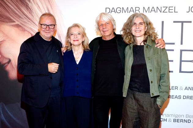 Joachim Krol, Dagmar Manzel, Andreas Dresen, and Laila Stieler at the premiere of the film *Alte Liebe* at Kino International in Berlin, September 30, 2026 Foto:xA.xBuggex xFuturexImagex liebe_6917