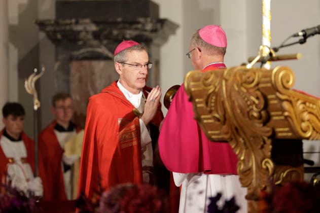 Heiner Wilmer and Michael Gerber at the Boniface Vespers during the fall plenary assembly of the German Bishops’ Conference at Fulda Cathedral, Fulda, September 30, 2026 Foto:xP.xBackx xFuturexImagex bonifatiusvesper_6925