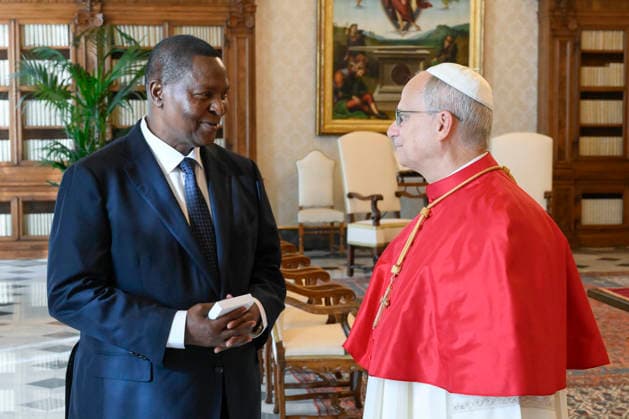 ITALY - PRIVAT AUDIENCE - VATICAN-2026 10 1 Italy, Rome, Vatican, 2026 10 1 Pope Leo XIV receives His Excellency Mr. Faustin Archange Touadera, President of the Central African Republic, in a private audience in The Vatican . EDITORIAL USE ONLY - NO BOOKS Copyright: xVATICANxMEDIA xCatholicxPressxPhotox