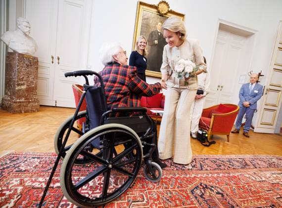 Queen Mathilde of Belgium pictured during a visit to the third Her Majesty the Queen s Symposium , entitled AI in the healthcare sector , organized by the Royal Academies of Medicine of Belgium in the Palace of the Academies in Brussels, Thursday 1 October 2026.  BENOITxDOPPAGNE 188425794