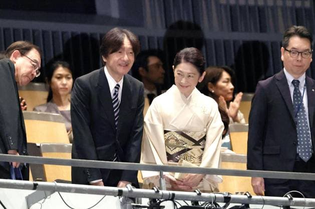 Crown prince, crown princess attend arts festival in Tokyo Japan s Crown Prince Fumihito and Crown Princess Kiko arrive at New National Theatre in Tokyo on Oct. 1, 2026, to watch a kabuki at the opening performance of the annual National Arts Festival hosted by Japan s Cultural Affairs Agency. (Pool photo)  A14AA0005629612P