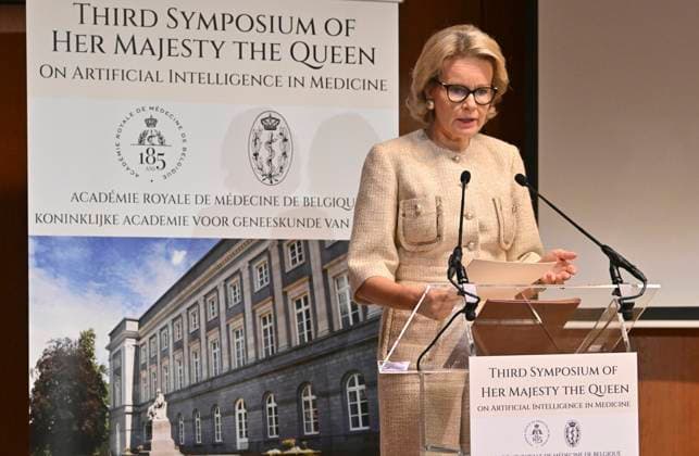 Symposium Of Her Majesty The Queen BRUSSELS, BELGIUM - OCTOBER 1 : Queen Mathilde opens the third Symposium of Her Majesty the Queen at the Palace of the Academies in Brussels. This edition will focus on the impact of artificial intelligence (AI) on healthcare professions. During the symposium, the Queen will speak with patients who have received AI-assisted treatment. As a protective honorary member of the Royal Academies of Medicine of Belgium, the Queen will also deliver the opening address at the symposium..on October 01, 2026 in Brussels, Belgium, 01 10 2026 Brussels Belgium  Copyright: xBertxVanxDenxBrouckex