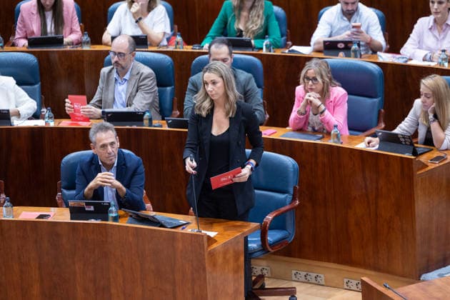 Housing Takes Center Stage at This Thursday’s Plenary Session of the Assembly, Dominated by Maricarmen, the protest camp, and the royal decrees. PSOE spokesperson in the Assembly, Mar Espinar, during a plenary session at the Madrid Assembly on October 1, 2026, in Madrid, Spain. Housing dominates this Thursday’s plenary session, October 1, at the Madrid Assembly, marked by the eviction last week of 87-year-old Maricarmen, which has led to social unrest, including a protest camp in Puerta del Sol that has caused a new clash between the Government Delegation, City Hall, and the Regional Government, as well as the push for two royal decrees, the ratification of which Congress will vote on Friday, October 1, 2026. Jesús Hellí, Madrid, Spain Copyright: xJesusxHellinx 7811913
