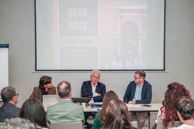 IPA89170524 - MILAN, October 1, 2026 Hotel Cristoforo Colombo: Ryanair held a press conference with CEO Eddie Wilson to present its new flight routes from Milan Malpensa and Bergamo Orio al Serio airports.  Copyright: xEmanuelexRobertoxDexCarlix xx IPA89170524