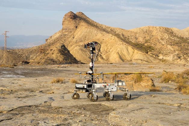ESA Tests the Charlie Mars Rover from the ExoMars Rosalind Franklin Mission in Tabernas Images of the Charlie Mars rover in the Tabernas Desert October 1, 2026, in Tabernas, Almería, Andalusia, Spain The European Space Agency (ESA) is conducting field tests of the Charlie Mars rover in Tabernas, Almería, with the goal of testing technologies and operations that will be relevant to the ExoMars Rosalind Franklin mission, designed to explore the surface of Mars October 1, 2026 Marian Leó Almería, Andalusia Almería, Andalusia Spain Copyright: xMarianxLeonx 7812220