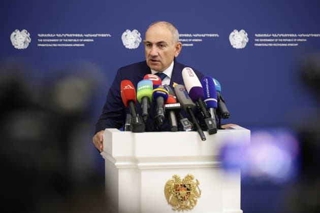 ARMENIA, YEREVAN - OCTOBER 1, 2026: Armenia s Prime Minister Nikol Pashinyan gives a press briefing Yerevan Armenia  - ZUMAt113 20261001_zaa_t113_037 Copyright: xAlexanderxPatrinx
