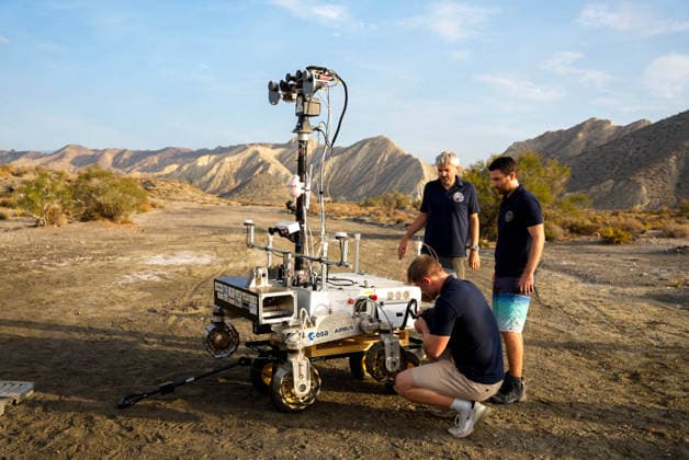 ESA Tests the Charlie Mars Rover from the ExoMars Rosalind Franklin Mission in Tabernas Images of the Charlie Mars rover in the Tabernas Desert October 1, 2026, in Tabernas, Almería, Andalusia, Spain The European Space Agency (ESA) is conducting field tests of the Charlie Mars rover in Tabernas, Almería, with the goal of testing technologies and operations that will be relevant to the ExoMars Rosalind Franklin mission, designed to explore the surface of Mars October 1, 2026 Marian Leó Almería, Andalusia Almería, Andalusia Spain Copyright: xMarianxLeonx 7812254