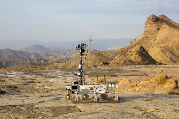 ESA Tests the Charlie Mars Rover from the ExoMars Rosalind Franklin Mission in Tabernas Images of the Charlie Mars rover in the Tabernas Desert October 1, 2026, in Tabernas, Almería, Andalusia, Spain The European Space Agency (ESA) is conducting field tests of the Charlie Mars rover in Tabernas, Almería, with the goal of testing technologies and operations that will be relevant to the ExoMars Rosalind Franklin mission, designed to explore the surface of Mars October 1, 2026 Marian Leó Almería, Andalusia Almería, Andalusia Spain Copyright: xMarianxLeonx 7812292