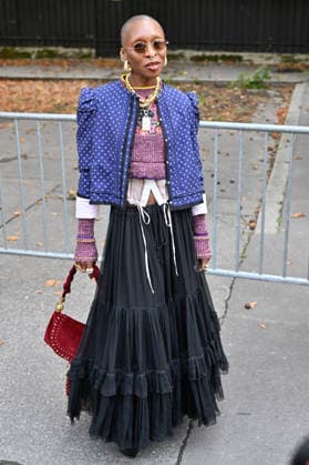 PFW Chloe Outside Arrivals JR Cynthia Erivo arriving at the Chloe show during Paris Fashion Week, in Paris, France on 1 October 2026. Photo by Julien Reynaud APS-Medias ABACAPRESS.COM Paris France  Copyright: xReynaudxJulien APS-Medias ABACAx