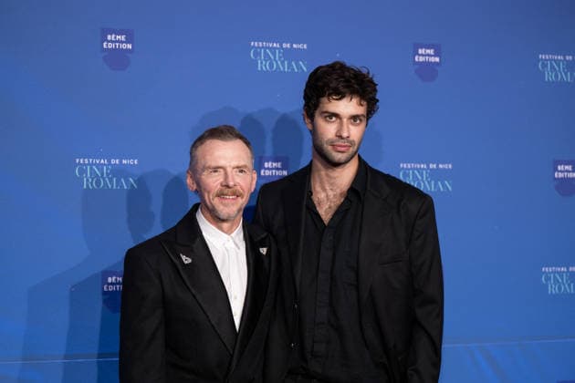 8th Cineroman Festival - Only What We Carry Red Carpet - Nice Simon Pegg and Liam Hellmann attend the red carpet for Jamie Adams s film Only what we carry at the Cineroman festival, dedicated exclusively to films adapted from literary work, in Pathe Gare du Sud in Nice, France, on September 30, 2026. Photo by Laurent Coust ABACAPRESS.COM Nice France  Copyright: xCoustxLaurent ABACAx