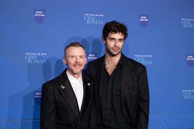8th Cineroman Festival - Only What We Carry Red Carpet - Nice Simon Pegg and Liam Hellmann attend the red carpet for Jamie Adams s film Only what we carry at the Cineroman festival, dedicated exclusively to films adapted from literary work, in Pathe Gare du Sud in Nice, France, on September 30, 2026. Photo by Laurent Coust ABACAPRESS.COM Nice France  Copyright: xCoustxLaurent ABACAx