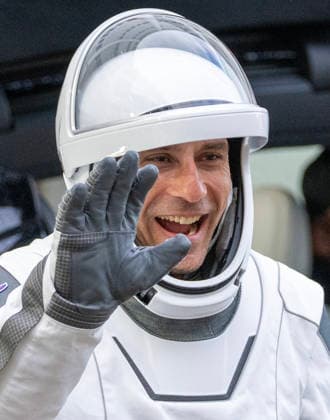 NASA s Crew-13 Astronaut Pilot Luke Delaney waves to friends during the walkout of the operations building onhisr way to board as Dragon Spacecraft atop a SpaceX Falcon 9 rocket on SLC-40 at Kennedy Space Center, Florida on Thursday, October 1, 2026. The four-team crew are on their way to the International Space Station.  KSC2026100110 PATxBENIC