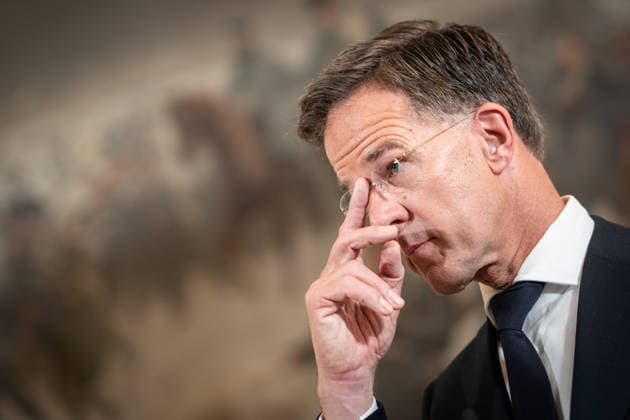 Mark Rutte, NATO Secretary General, during the closing remarks at a meeting between the German Chancellor, the Prime Minister of the Netherlands, and the NATO Secretary General at the 1st German-Dutch Corps in Münster, Münster, North Rhine-Westphalia, Germany; German-Dutch Corps
