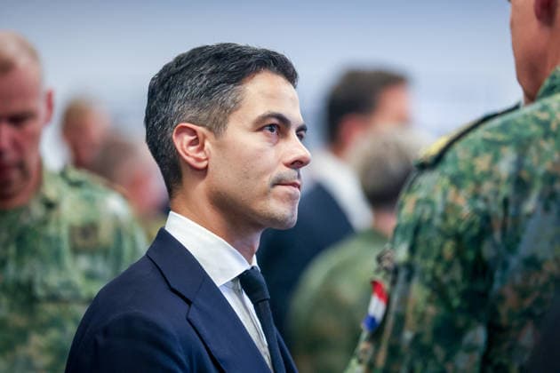 Meeting between the German Chancellor, the Prime Minister of the Netherlands, and the NATO Secretary General at the 1st German-Dutch Corps; discussion with soldiers from the Corps; Rob Jetten (D66), Prime Minister of the Netherlands; Münster, North Rhine-Westphalia, DEU, Germany, October 1, 2026