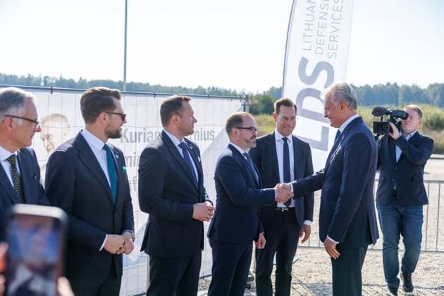 Ceremony marking the start of construction of the Leopard 2A8 tank assembly and repair plant, October 1, 2026, Kaunas, Kaunas, Lithuania  Copyright: xErikasxOvcarenkox