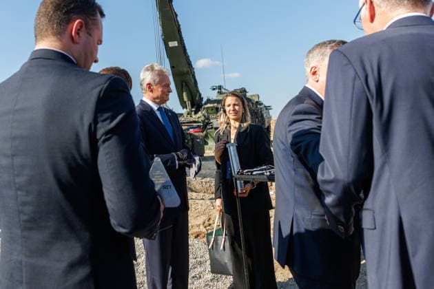 Ceremony marking the start of construction of the Leopard 2A8 tank assembly and repair plant, October 1, 2026, Kaunas, Kaunas, Lithuania  Copyright: xErikasxOvcarenkox