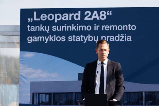 Ceremony marking the start of construction of the Leopard 2A8 tank assembly and repair plant, October 1, 2026, Kaunas, Kaunas, Lithuania  Copyright: xErikasxOvcarenkox