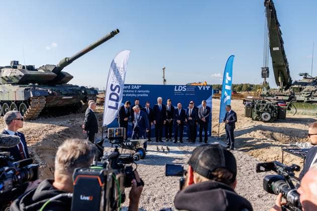 Ceremony marking the start of construction of the Leopard 2A8 tank assembly and repair plant, October 1, 2026, Kaunas, Kaunas, Lithuania  Copyright: xErikasxOvcarenkox