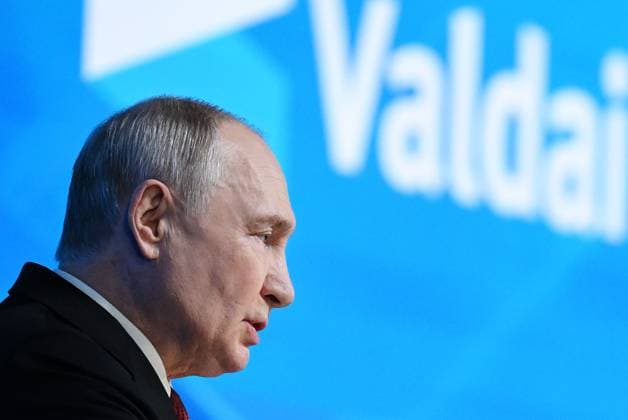 Russia Putin Valdai Discussion Club 9255542 01.10.2026 Russian President Vladimir Putin delivers a speech during a plenary session of the 23rd annual meeting of the Valdai International Discussion Club in Istra, Moscow Region, Russia. Kristina Solovyova Sputnik Moscow Russia  Copyright: xKristinaxSolovyovax