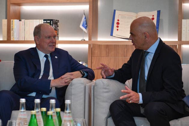 Prince Albert II of Monaco addresses Parliamentary Assembly of Council of Europe STRASBOURG, FRANCE - OCTOBER 01: Prince Albert II of Monaco meets with Secretary General of the Council of Europe Alain Berset in Berset s office during a brief meeting at the Council of Europe in Strasbourg, France on October 1, 2026. Prince Albert II visits the Council of Europe before addressing the Parliamentary Assembly of the Council of Europe (PACE). Ahmet Sel Anadolu Strasbourg France. Editorial use only. Please get in touch for any other usage.  Copyright: x2026xAnadoluxAhmetxSelx