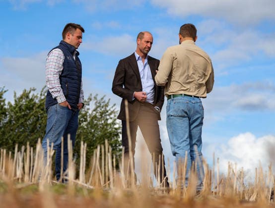 The Prince of Wales Meets Communities, Organisations and Farmers Tackling Flood Risk and Climate-Resilience in Monmouthshire and Herefordshire 01 10 2026. Monkhall Farm, Herefordshire, UK. His Royal Highness Prince William, in his role as The Duke of Cornwall, during a visit to Monkhall Farm in Herefordshire, to meet 25-year-old Harry Davies, the incoming tenant of The Duchy of Cornwall™s first regenerative Farm Business Tenancy (rFBT). The Duke also met representatives from Regenified, who will be carrying out baseline assessments at Monkhall Farm as part of a Duchy-funded initiative to help its tenant farmers measure and evidence regenerative progress., Credit:Andrew Parsons Kensington Palace B66 Avalon United Kingdom, England, M Copyright: xAndrewxParsonsx xKensingtonxPalacex xB66x xAvalonx 1139841269