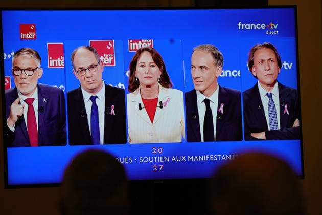 Second Socialist Party Primary Debate PHOTOPQR LE PARISIEN Olivier Arandel Staff Paris October 1, 2026 Paris, France Thursday, October 1, 2026 Politics With the 2027 presidential election approaching, the second major debate in the Socialist and Democratic Left primary Olivier Faure, First Secretary of the Socialist Party (PS), Member of Parliament for Seine-et-Marne Raphaël Glucksmann, Co-President of Place publique, Member of the European Parliament Jérôme Guedj, PS Member of Parliament for Essonne Emmanuel Maurel, former member of the PS, national leader of the Republican and Socialist Left and Member of Parliament for Val-d’Oise; Ségolène Royal, former minister, former Socialist Member of Parliament, former president of the Poitou-Char  Copyright: xPHOTOPQR LExPARISIEN MAXPPPxLP OlivierxArandelx(Staff)x 20261001LPA9951 20261001LPA9951