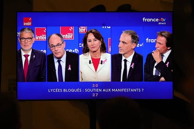 Second Socialist Party Primary Debate PHOTOPQR LE PARISIEN Olivier Arandel Staff Paris October 1, 2026 Paris, France Thursday, October 1, 2026 Politics With the 2027 presidential election approaching, the second major debate in the Socialist and Democratic Left primary Olivier Faure, First Secretary of the Socialist Party (PS), Member of Parliament for Seine-et-Marne Raphaël Glucksmann, Co-President of Place publique, Member of the European Parliament Jérôme Guedj, PS Member of Parliament for Essonne Emmanuel Maurel, former member of the PS, national leader of the Republican and Socialist Left and Member of Parliament for Val-d’Oise; Ségolène Royal, former minister, former Socialist Member of Parliament, former president of the Poitou-Char  Copyright: xPHOTOPQR LExPARISIEN MAXPPPxLP OlivierxArandelx(Staff)x 20261001LPA9955 20261001LPA9955