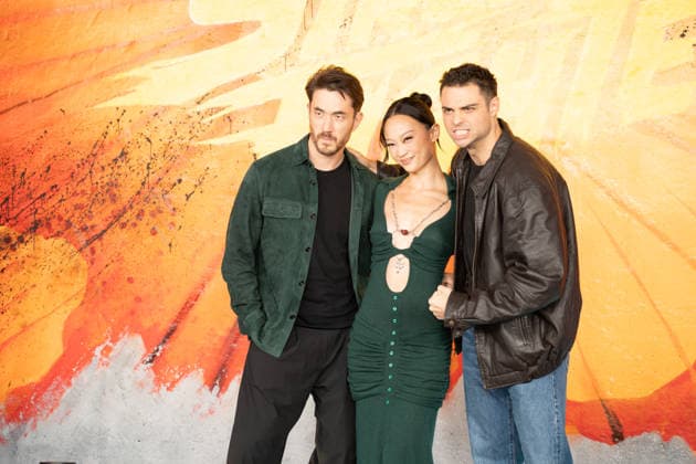 IPA89188028 - London, promotional photos for the movie Street Fighter on Leake Street. Pictured: Andrew Koji, Callina Laing, Noah Centineo.  Copyright: xCristinaxMasseix xCristinaxMasseix IPA89188028