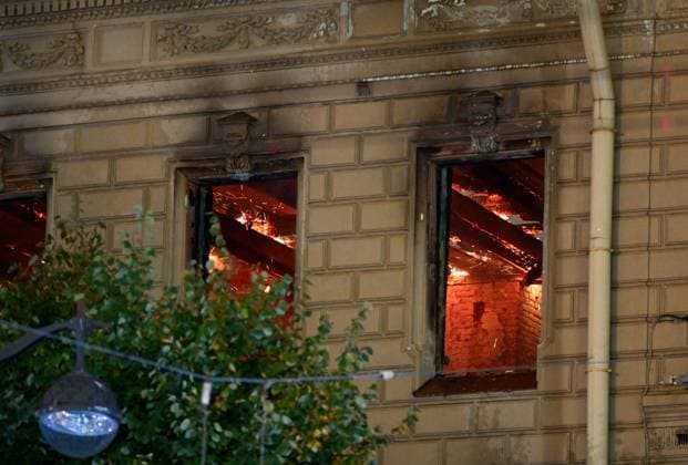 Russia St Petersburg Historic Building Fire 9255831 01.10.2026 A fire breaks out in an 18th-century building known as the Miller Mansion in central St. Petersburg, Russia. Alexei Danichev Sputnik St. Petersburg Russia  Copyright: xAlexeixDanichevx