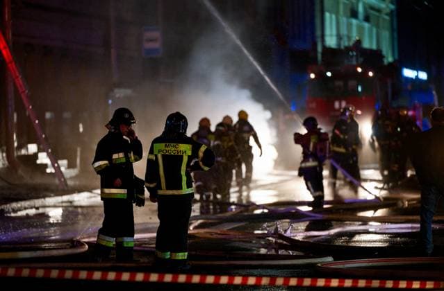 Russia St Petersburg Historic Building Fire 9255833 01.10.2026 Firefighters work to extinguish a fire that broke out in an 18th-century building known as the Miller Mansion in central St. Petersburg, Russia. Alexei Danichev Sputnik St. Petersburg Russia  Copyright: xAlexeixDanichevx