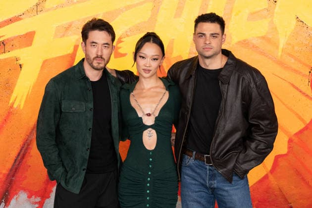 Andrew Koji, Callina Liang and Noah Centineo attends Street Fighter Photocall at Leake Street, Waterloo in London, England. UK. Thursday 1st October 2026. Copyright: xJamesxWarrenx FP_Street_Fighter_Photocall_029