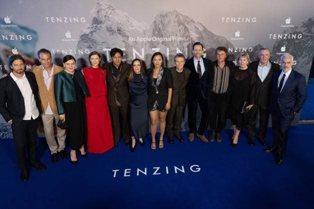 October 1, 2026, London, United Kingdom: (L-R), Emile Sherman, Rebekka Karijord, CaitroÂona Balfe, Genden Phuntsok, Jennifer Peedom, Thinley Lhamo, Willem Dafoe, Tom Hiddleston, Johnny Flynn, Liz Watts, Luke Davies and Iain Canning attend the London Gala Screening of TENZING at Curzon Mayfair, London.Cast and Guests attend the red carpet for the London Gala Screening of TENZING at Curzon Mayfair London United Kingdom - ZUMAs197 20261001_aaa_s197_281 Copyright: xPhilxLewisx