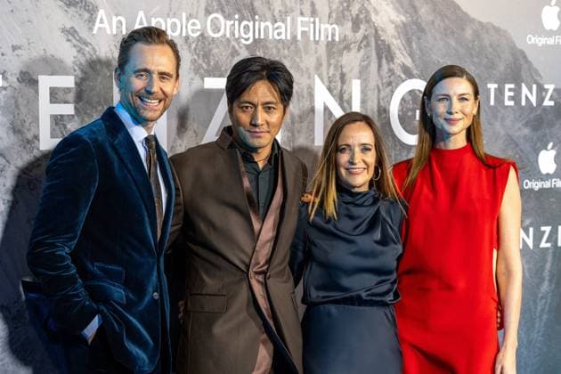 October 1, 2026, London, United Kingdom: (L-R), Tom Hiddleston, Genden Phuntsok, Jennifer Peedom and Caitriona Balfe attend the London Gala Screening of TENZING at Curzon Mayfair, London.Cast and Guests attend the red carpet for the London Gala Screening of TENZING at Curzon Mayfair London United Kingdom  - ZUMAs197 20261001_aaa_s197_317 Copyright: xPhilxLewisx